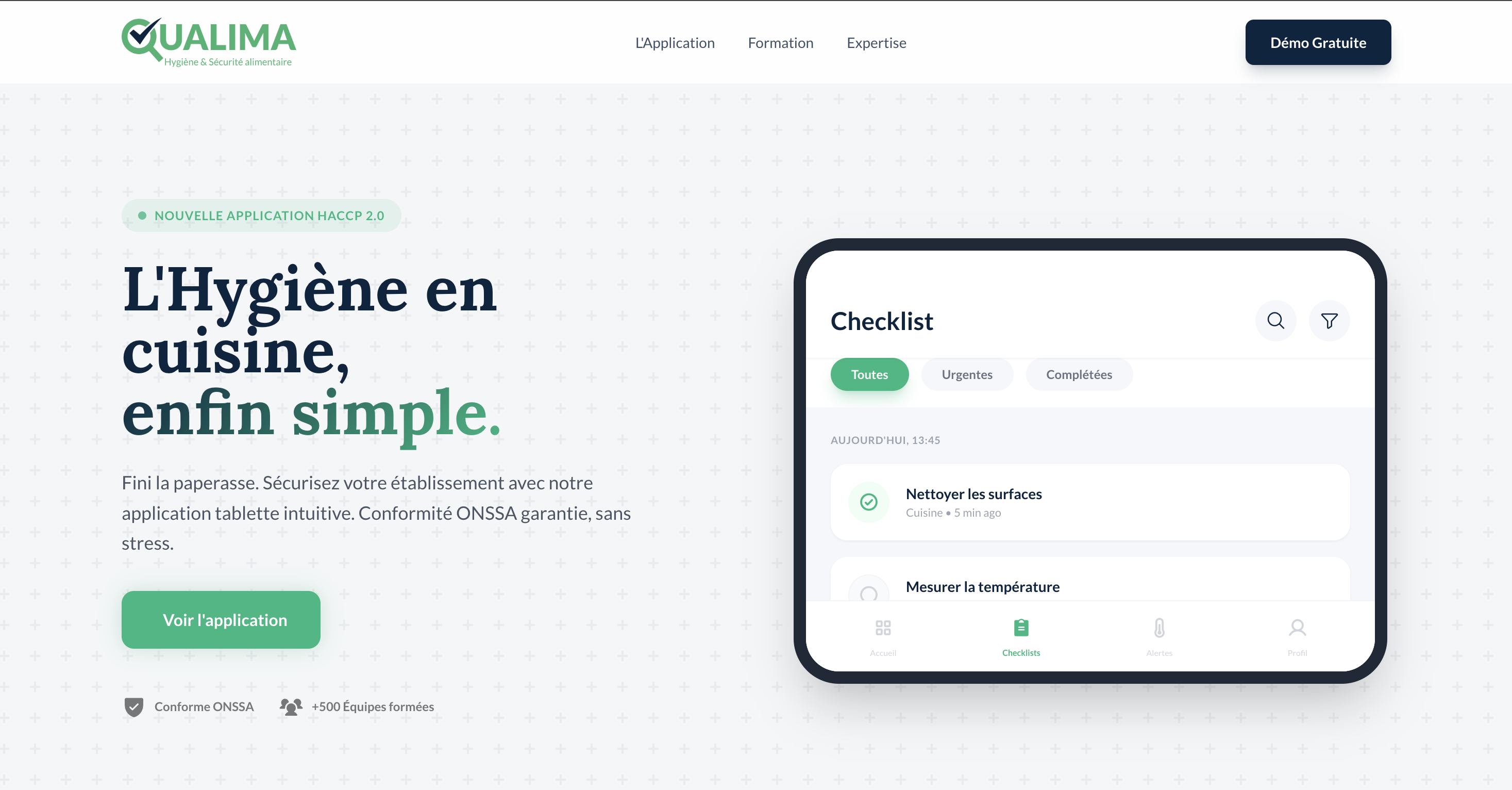 Qualima — Landing page par SAGA Studio